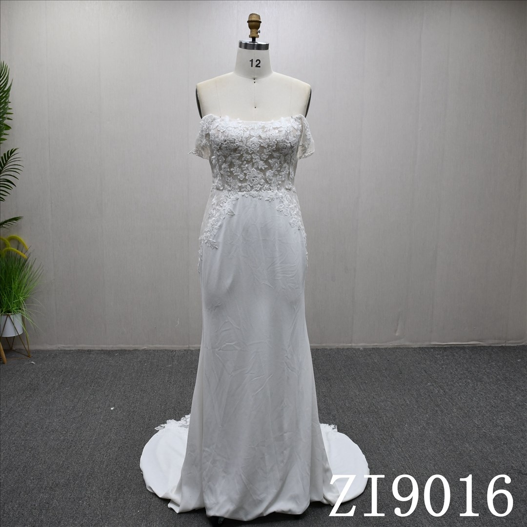 Fashionable Off-Sleeves Mermaid High-Quality Trendy Wedding Dresses and Evening Gowns