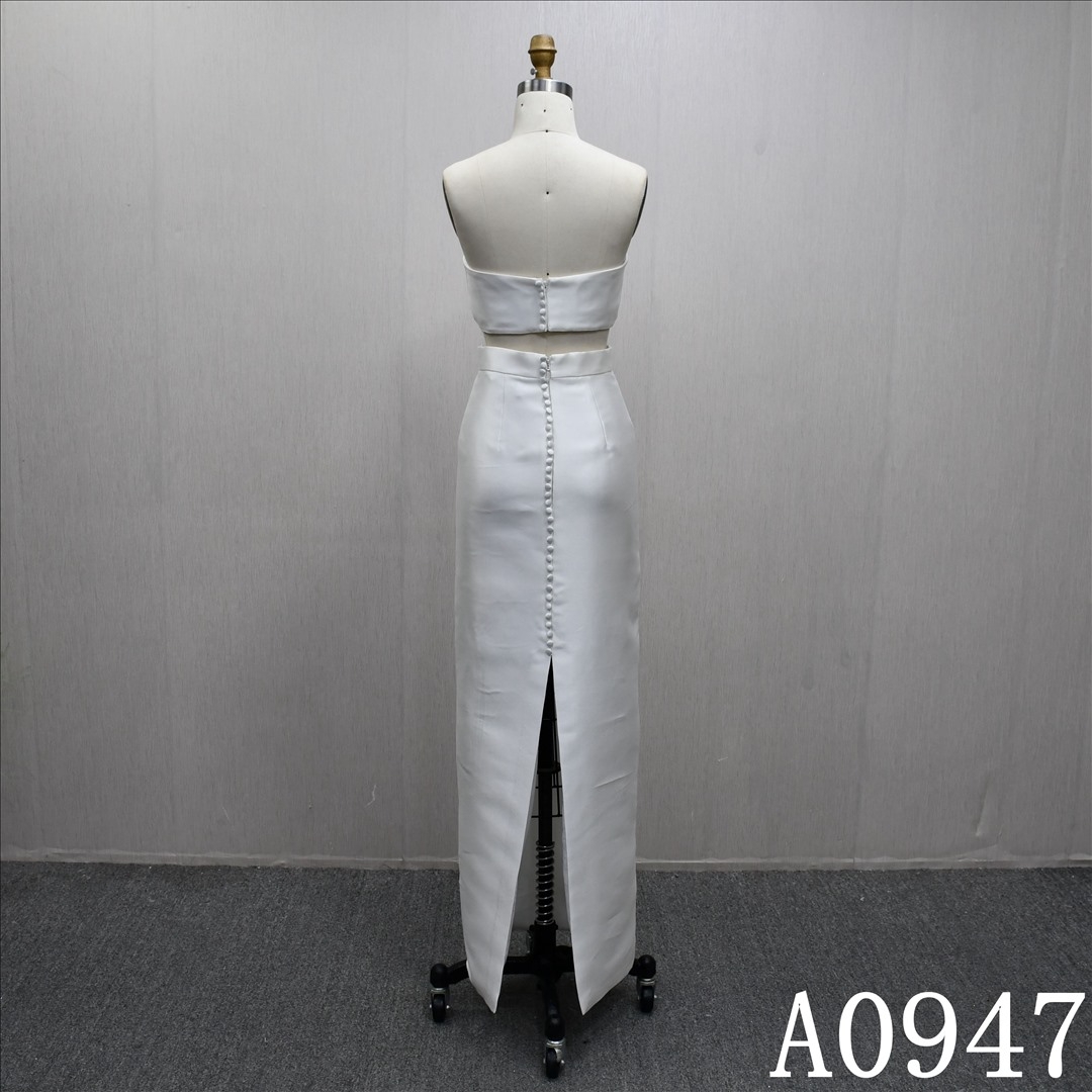 Detachable cape New minimalist design V-neck back zipper button trendy A-line-three-piece wedding dress