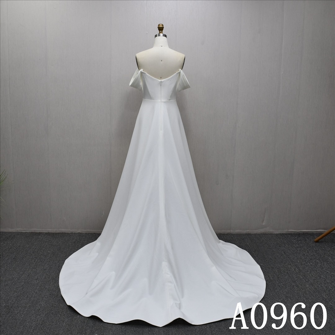 Hot selling A-line dress simple design soft evening dress with back zipper