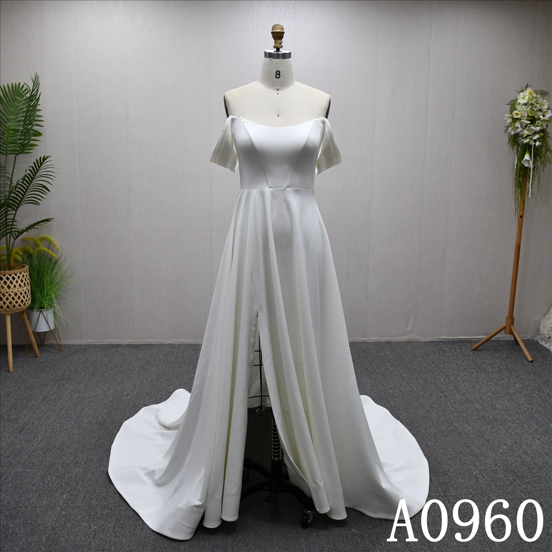 Hot selling A-line dress simple design soft evening dress with back zipper