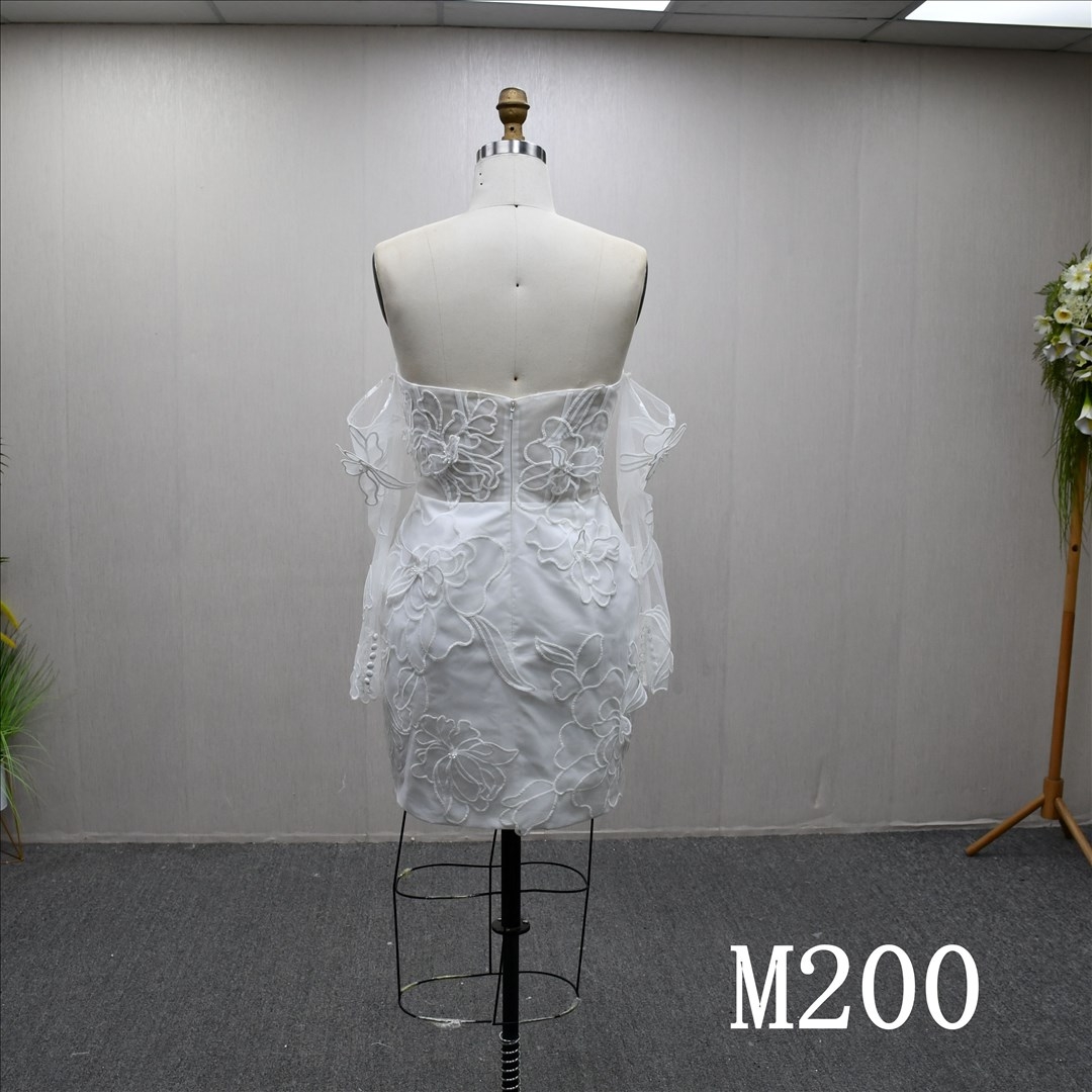 Unique design, stylish long sleeves, Mermaid short dress, evening gown, wedding dress