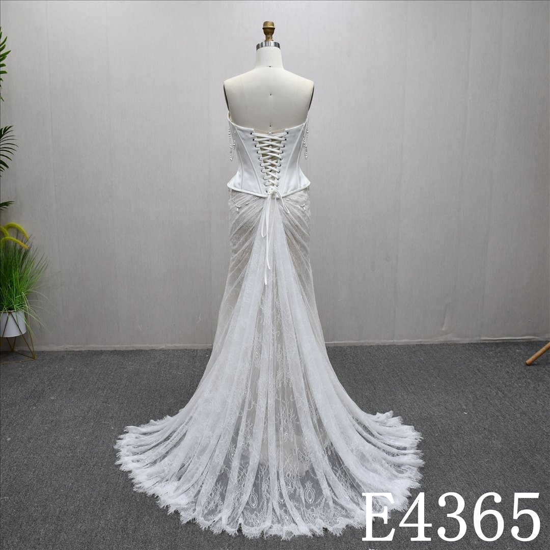 Best selling Mermaid, Detachable corset, Unique design, lace and bead, Lace up back design  wedding dress.