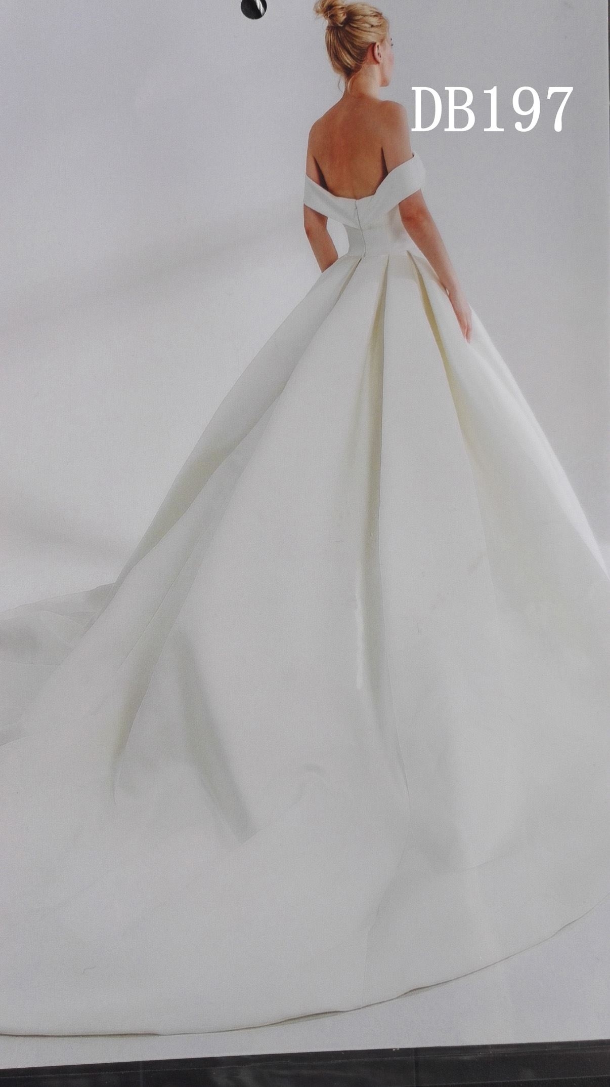 Off shoulder satin princess tyle bridal gown best seller gown