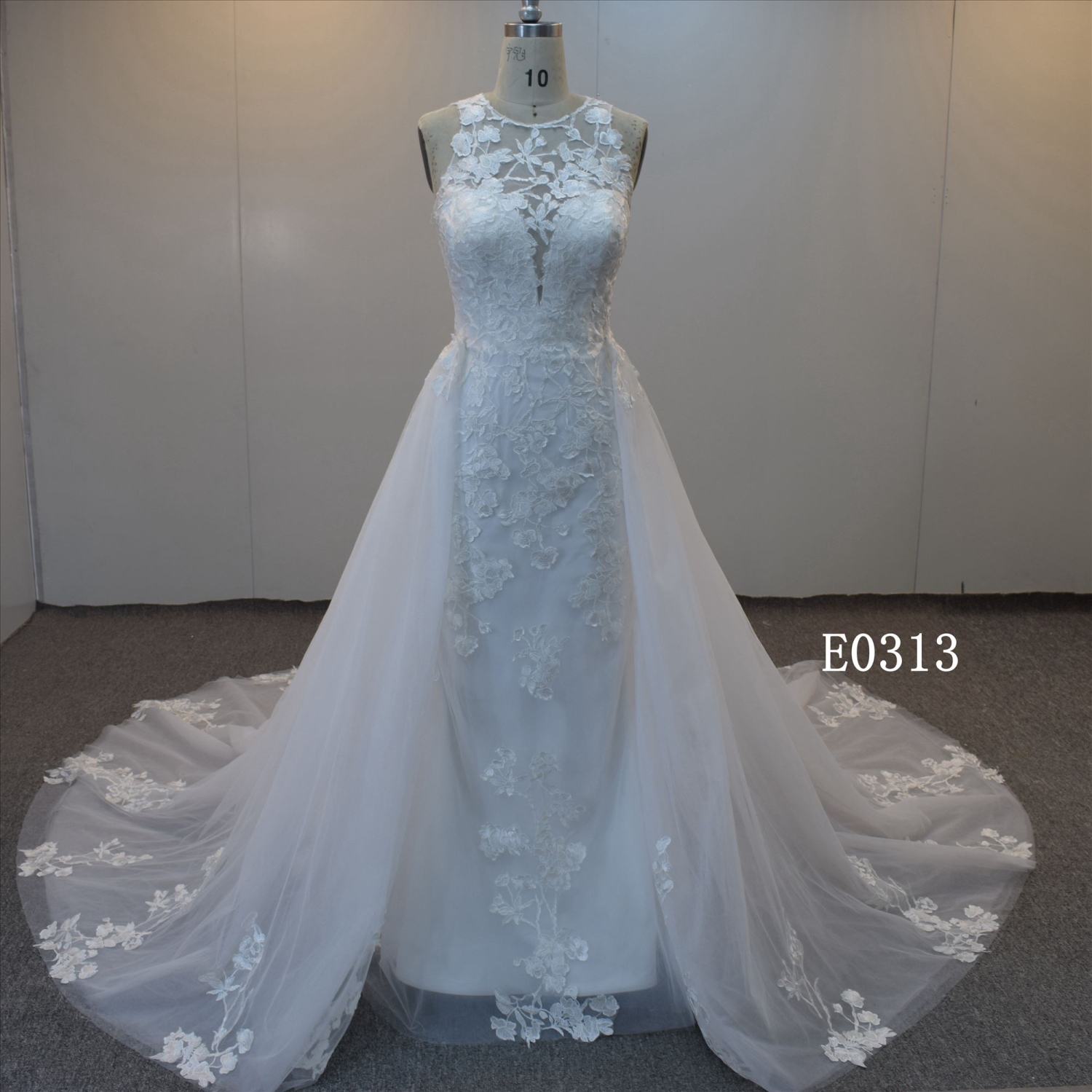 New Fashion Mermaid Wedding Dress O-Neckline Bridal Gown