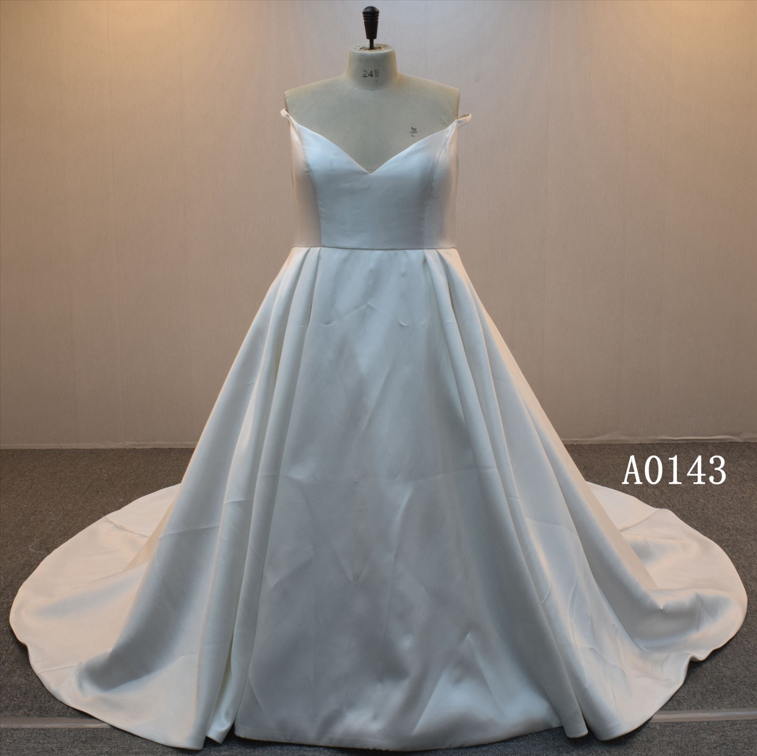 2022  Satin Sleeves V neckline  Mermaid Dress  Wedding Dress For Women