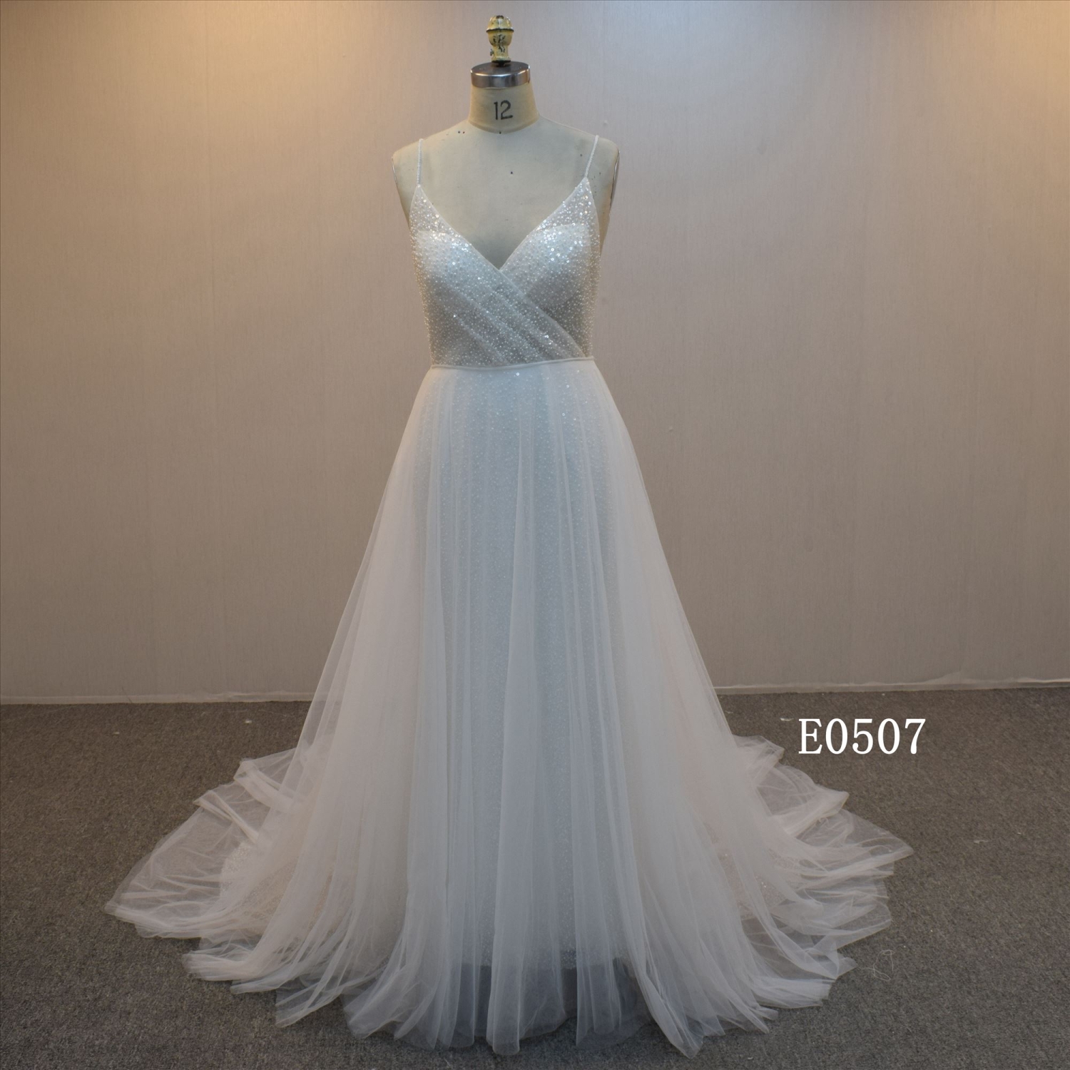 Custom Beaded Mermaid Bridal Dress And High Quality Backless Wedding Dress With Over Skirt