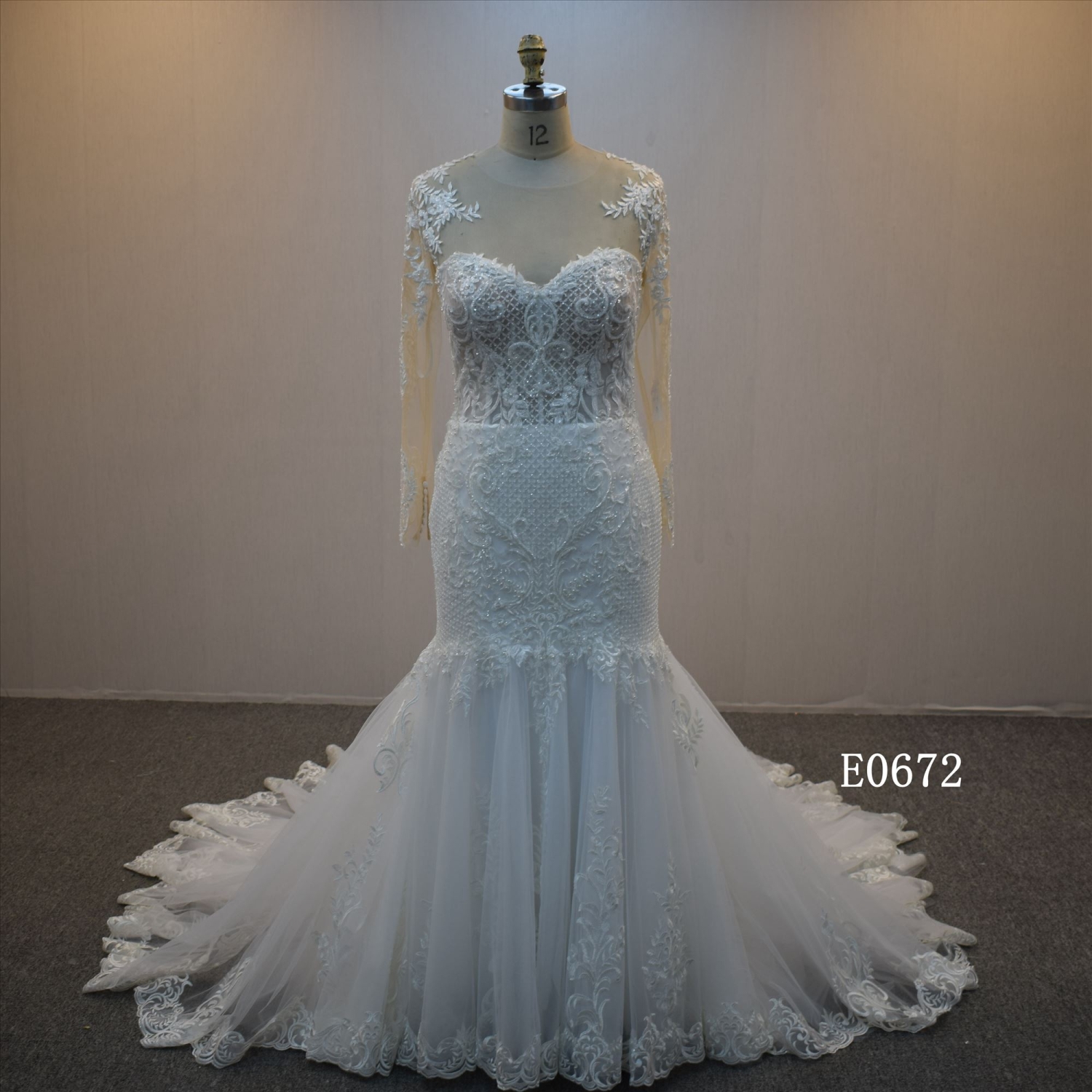 Beautiful Design Illusion Mermaid Bridal Dress