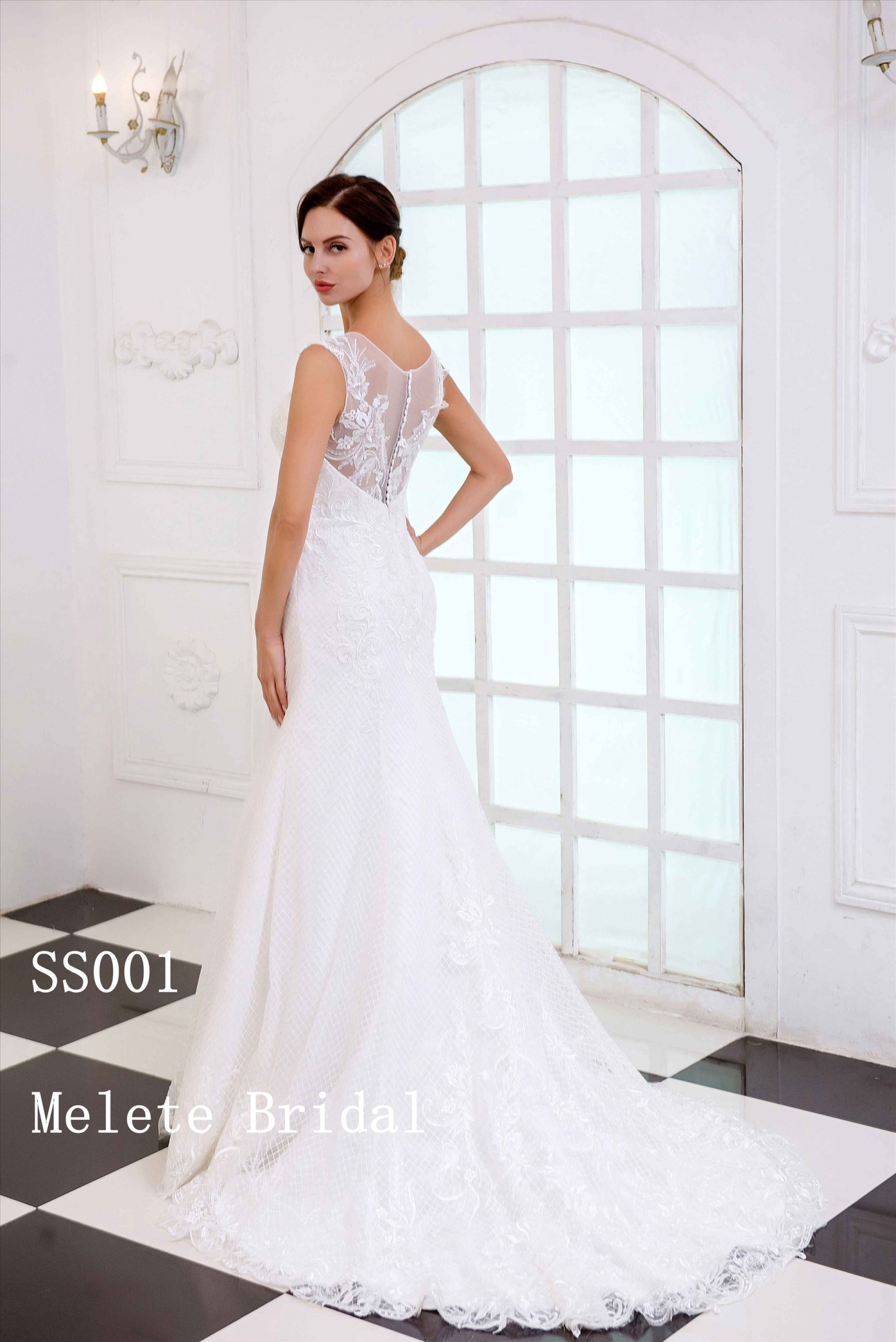 Lattice tulle lace applique cap sleeves bridal gown custom made wedding gown