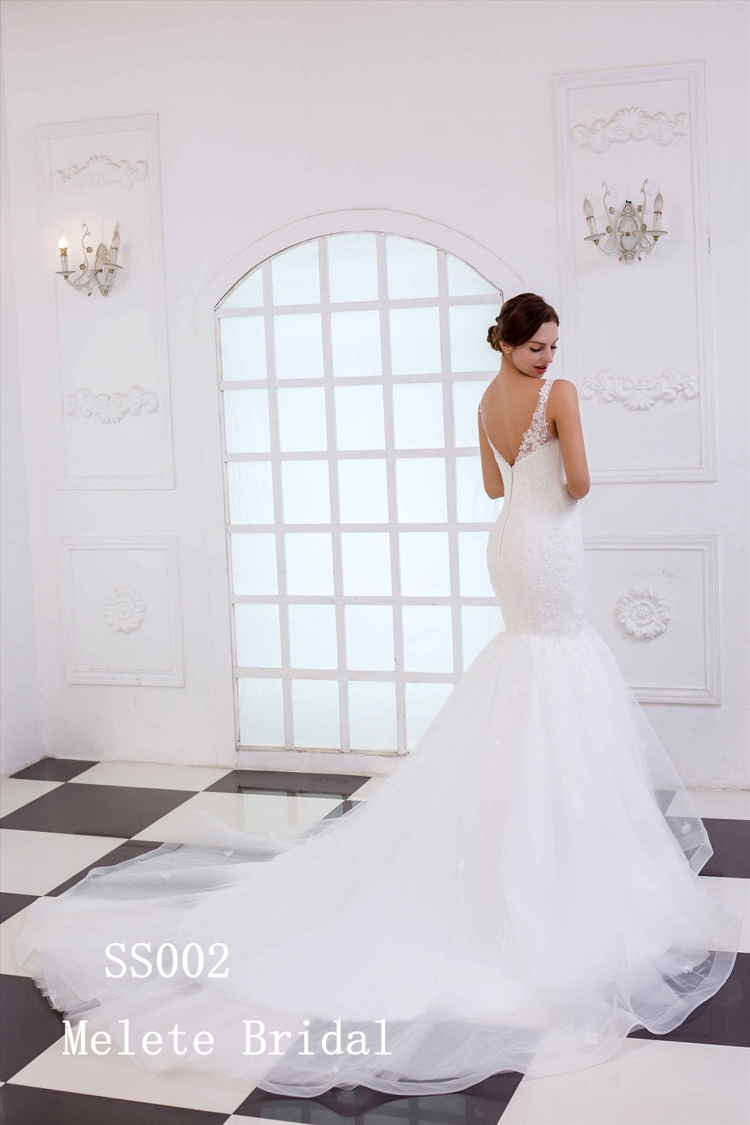 Trumpet mermaid bridal gown with lace applique wedding dress new design bridal gown