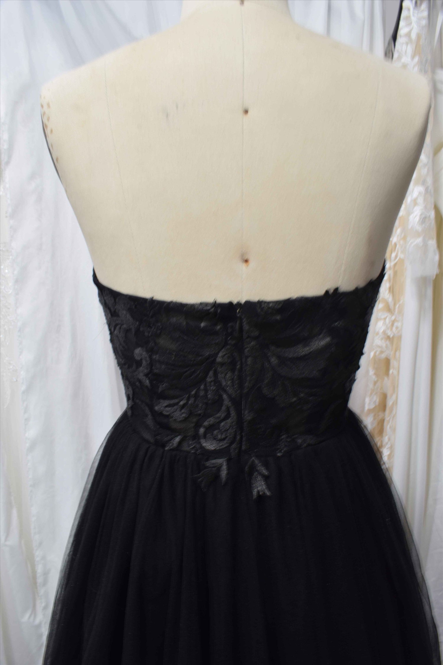 Black color A line wedding dress soft tulle light wedding gown