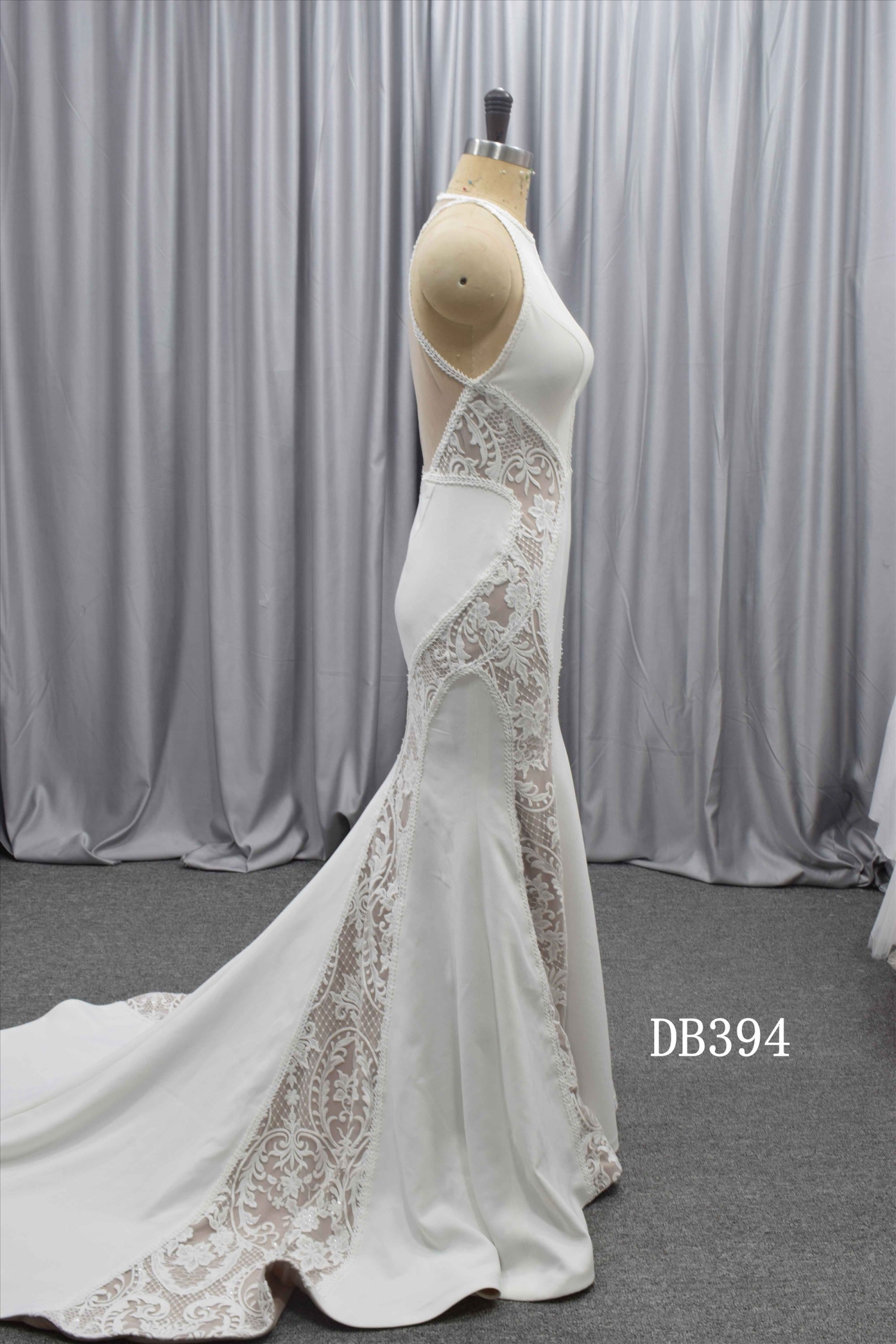 Boho wedding dress illusion back boho bridal gown