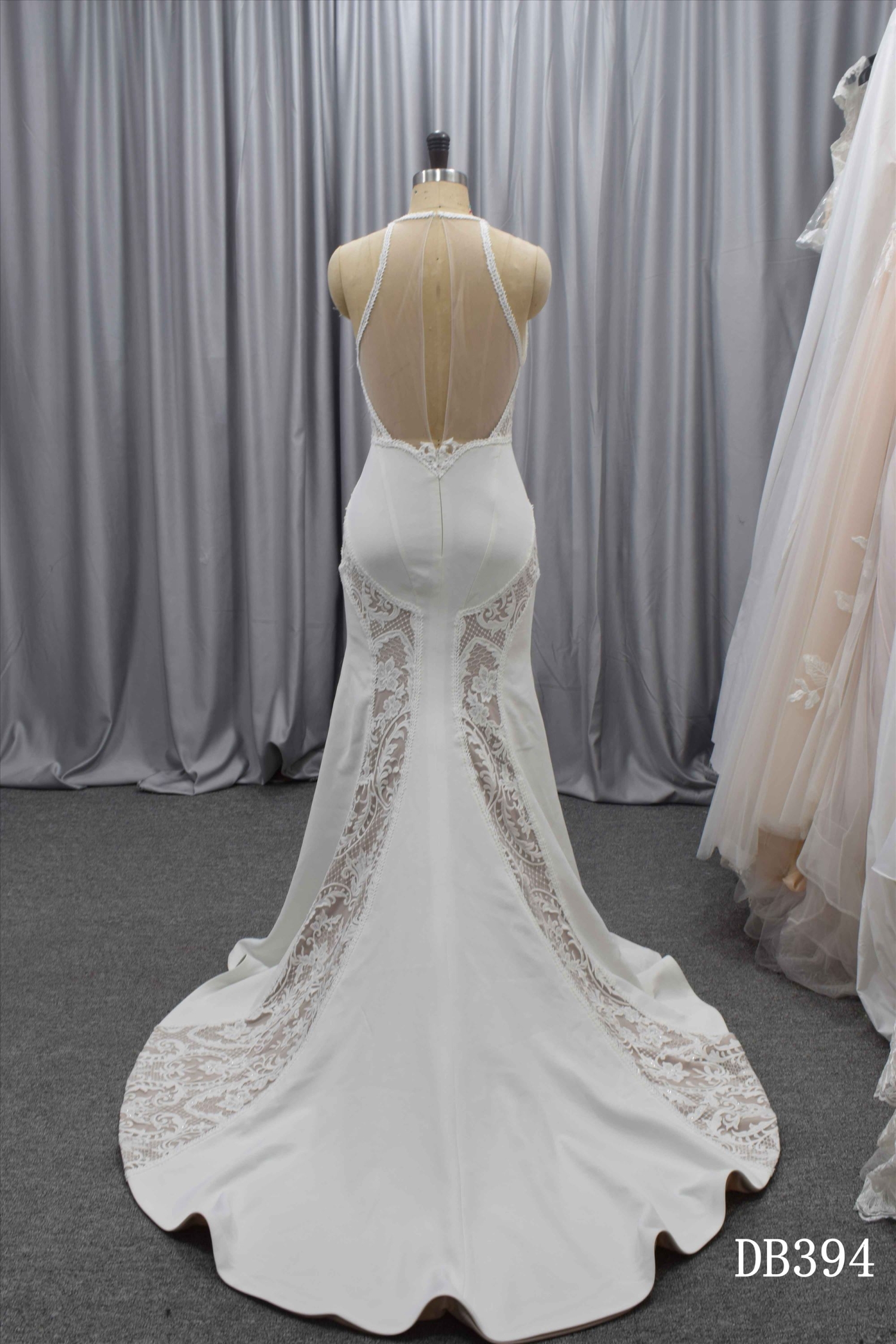 Boho wedding dress illusion back boho bridal gown