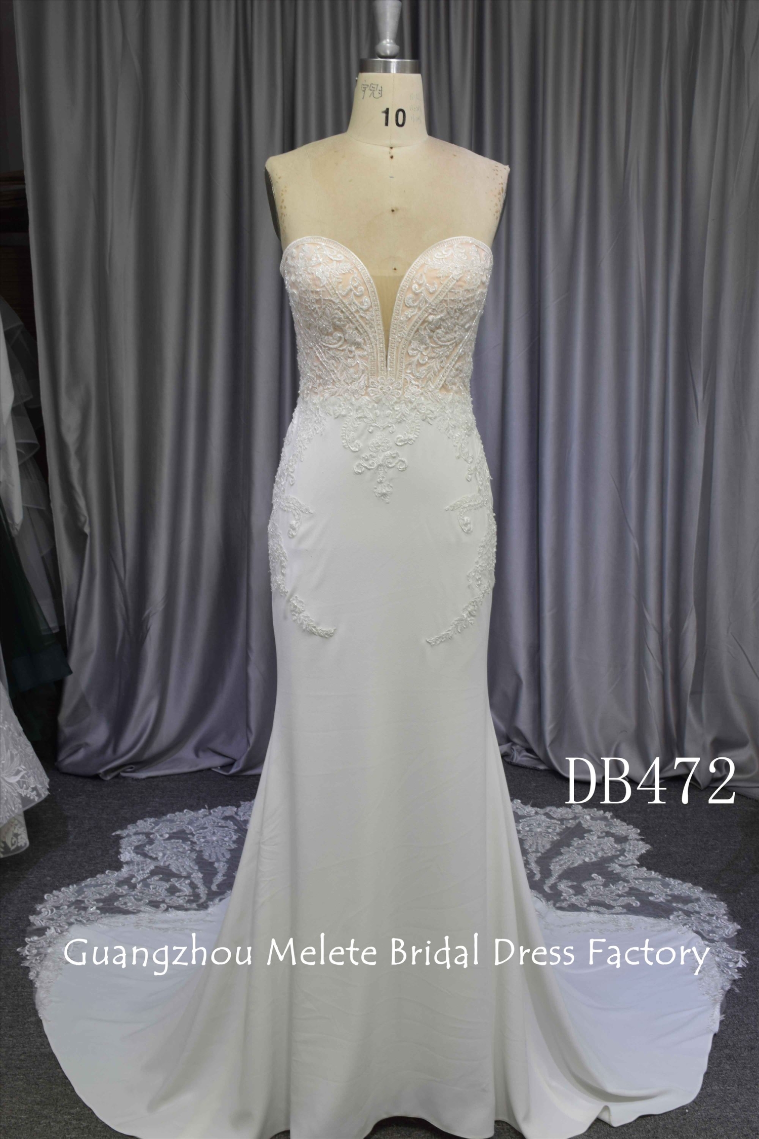 Elegant A line bridal gown with sleeves blush color wedding dress