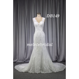 Gorgeour lace and bling beading backless mermaig gown