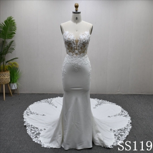 2025 New Design Lace Applique Sheath Mermaid Elegant High Quality Wedding dress