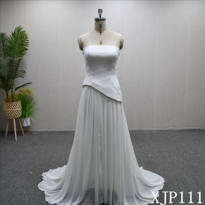 2025 Elegant Simple Plain Chiffon A-line Fashion High Quality Bridal Gown