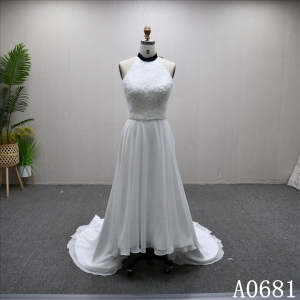 Plain 3D Tulle Two-piece Bodice And Skirt Fashion High Quality Wedding Dress