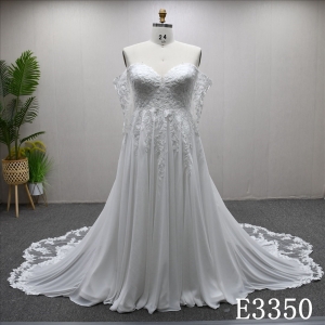 Hot-selling Lace Applique High Waist Gentle High Quality A-line Wedding Dress