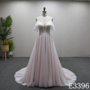 New Design Luxury Lace Applique High Waist Popular Elegant A-line Wedding Dress