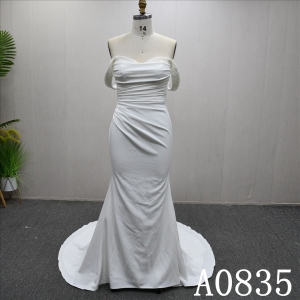 2025 Ivory Pleated High Waist Hot Sale Mermaid Soft High Quality Wedding Dress