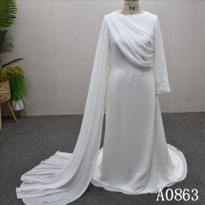 Long-sleeved bridal party dress, as dignified as Muslim style