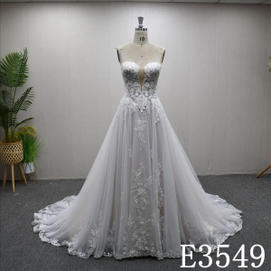 2025 new Sweetheart neckline A-line Tulle with lace sequins Hot-selling wedding dresses