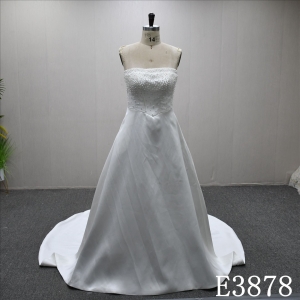 2025 Unique design with beaded upper body, elegant A-line high quality wedding dress