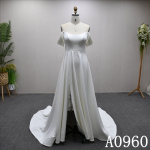 Hot selling A-line dress simple design soft evening dress with back zipper