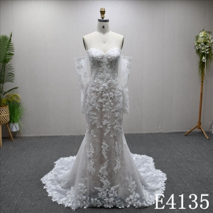 2025 New Sweetheart Neckline Mermaid Long sleeves lace Wedding Dress