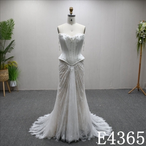 Best selling Mermaid, Detachable corset, Unique design, lace and bead, Lace up back design  wedding dress.