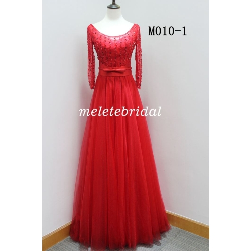 Long Sleeves Lace and Beading Evening Dress