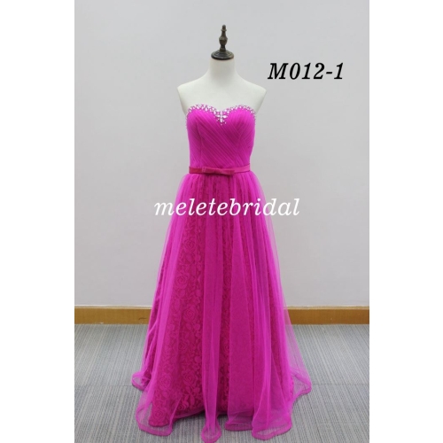 Sweetheart Neckine With beading and pleats details evening dress