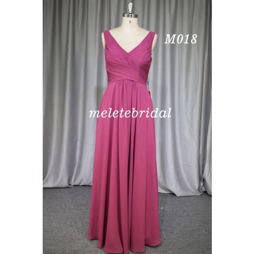 New design V neckline chiffon bridesmaid dress