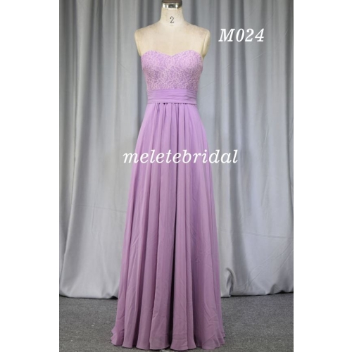 Fashinable design lace details chiffon bridesmaid dress