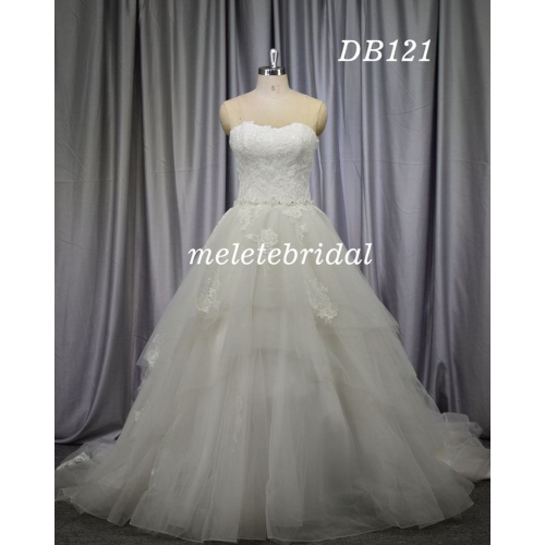 Irregular cut bridal gown, fashionable design bridal wear