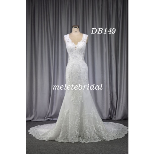 Gorgeour lace and bling beading backless mermaig gown