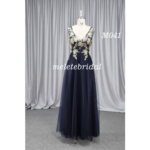 Low back gold lace mother gown hot sell