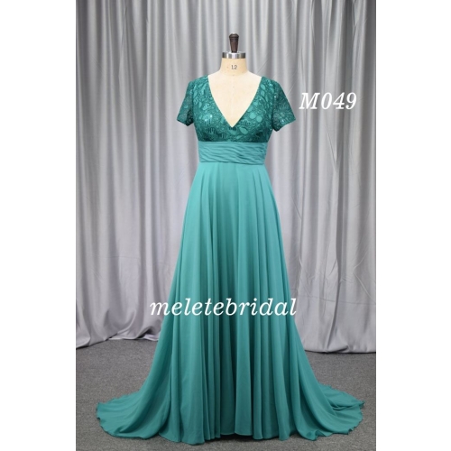 Bright green color wholesale price vintage bridal mother gown