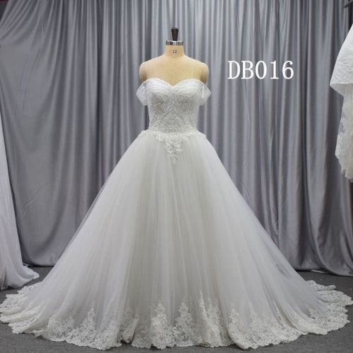 2020 new collection princess style wedding dress with bling bling beading bodice off shoulder gown