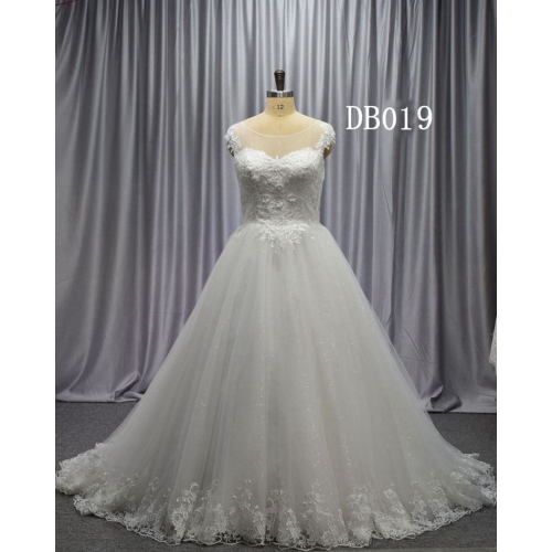 2020 new collection princess style wedding dress with cap sleeves bridal gown