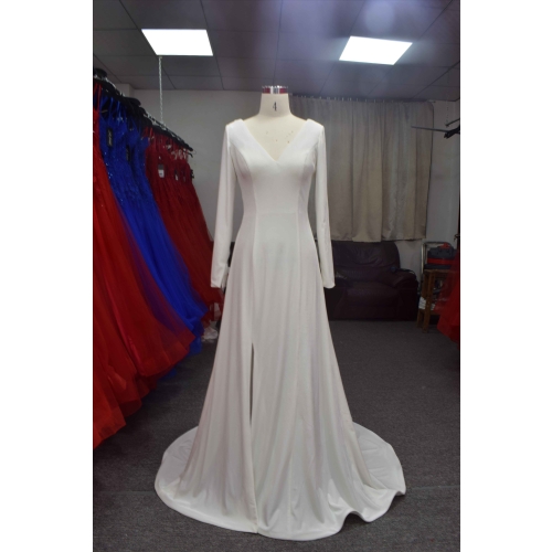 Elegant Velvet bridal dress mermaid long sleeves wedding dress new design wedding gown