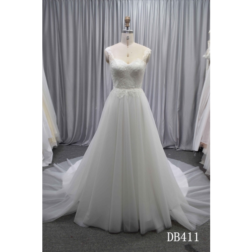 Princess A line latest design V back wedding dress