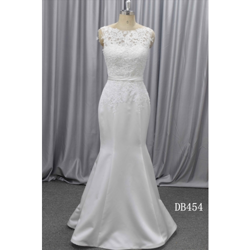 wholesale wedding dress mermaid gown with lace and beading