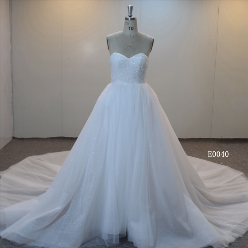 Luxury Beading Ball Gown Bridal Gown With Cathedral Train