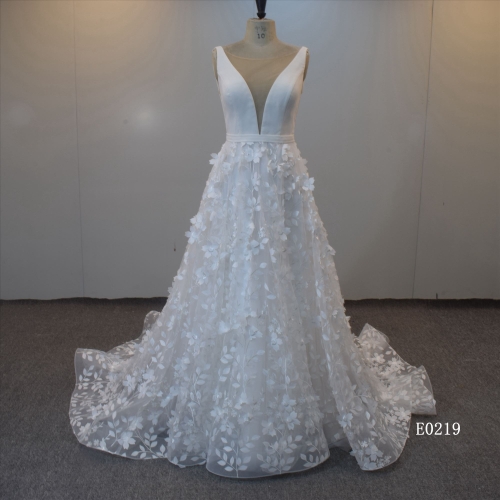 3D Lace  Bridal Gown Ball Gown Wedding Dress For Women