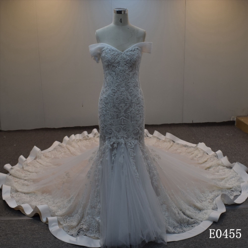 2022 Newest Special Design Slim Mermaid Dress With Watteau Train Bridal Dress