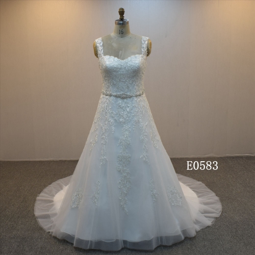 Lace Up Back Bridal Dress A line wholesale wedding dress in Guangzhou