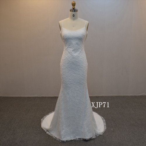 Elegant Style Mermaid Wedding Dress Spaghetti Straps  Bridal Gown