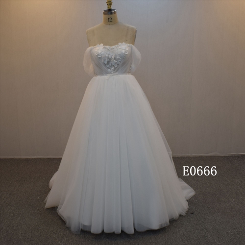 Ivory Elegant Bridal Dress Off shoulder A Line Wedding Dress