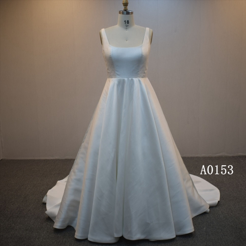 Classic Style Satin A Line  Satin Bridal Dress Wholesale In Guangzhou For Women